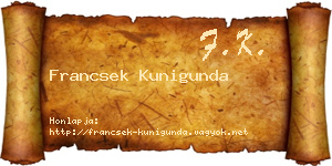Francsek Kunigunda névjegykártya